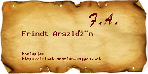 Frindt Arszlán névjegykártya